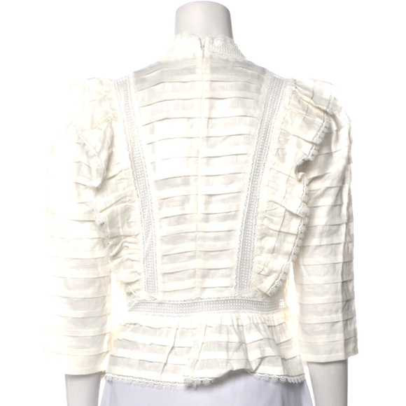 ZIMMERMANN Allia Pintuck High-Neck Crop Top Zimmermann Size 2 - Picture 9 of 12